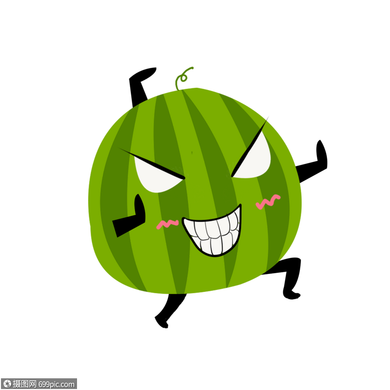 卡通西瓜搞怪表情