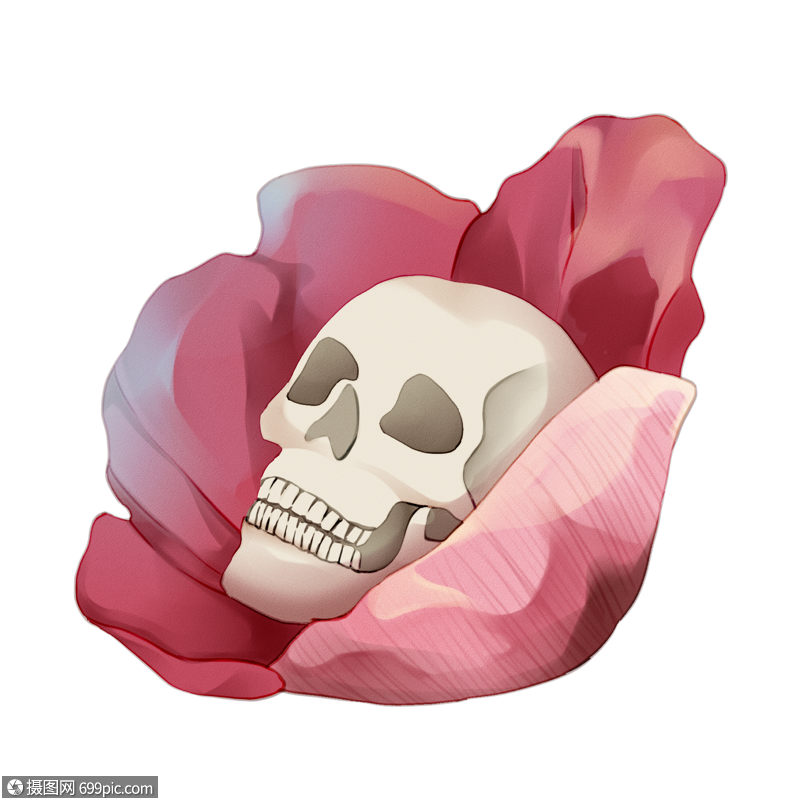 国际禁毒日罂粟花里的骷髅