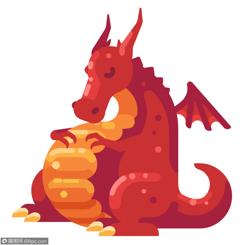 恶龙扁平矢量图