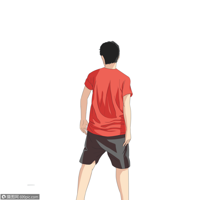 男人背影手绘男人图片