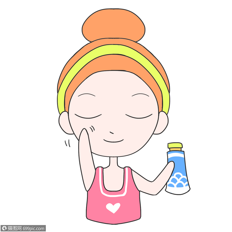 手绘卡通健康涂抹护肤品