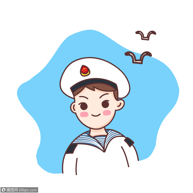 免抠元素 手绘/卡通元素 海军军人.ai