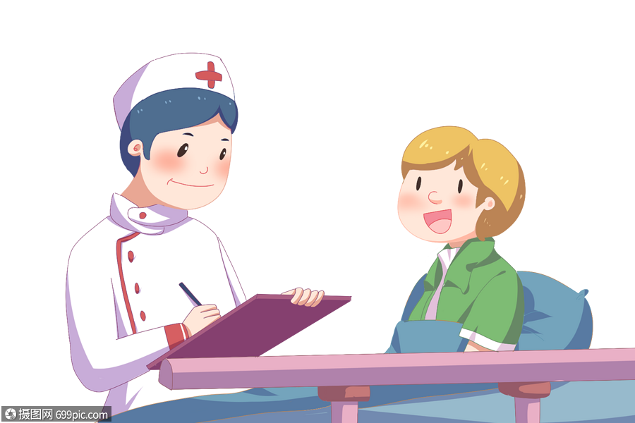 免抠元素 手绘/卡通元素 检查病人身体的护士.png