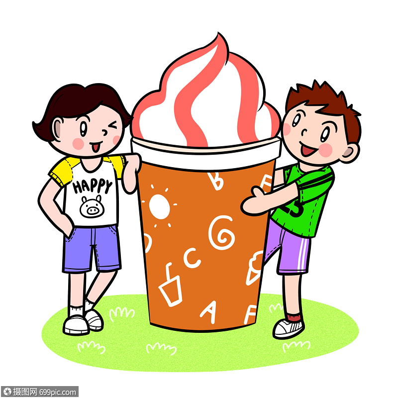 夏季小朋友们吃冰淇淋夏天儿童