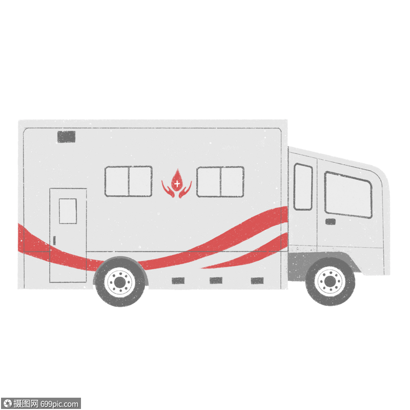 卡通献血车世界献血日爱心