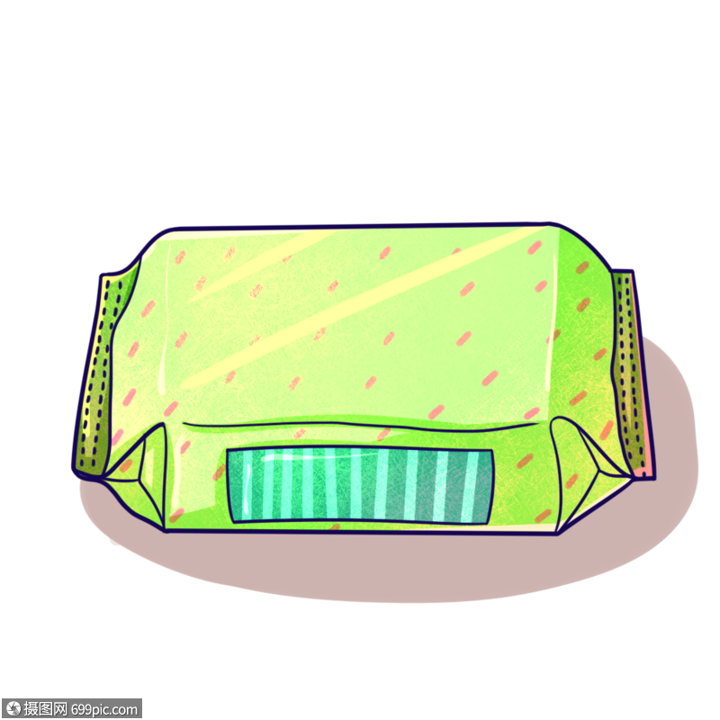 卡通绿色大包湿巾插图