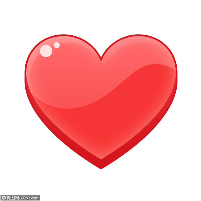 玻璃质感的爱心红心心脏