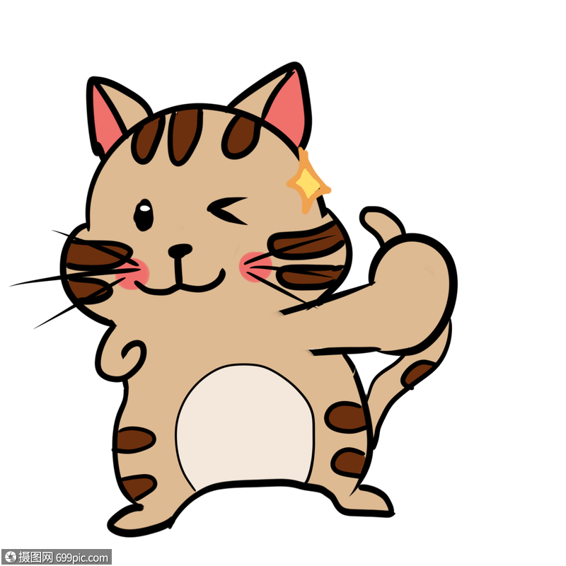 小猫表情包棒卡通免抠图
