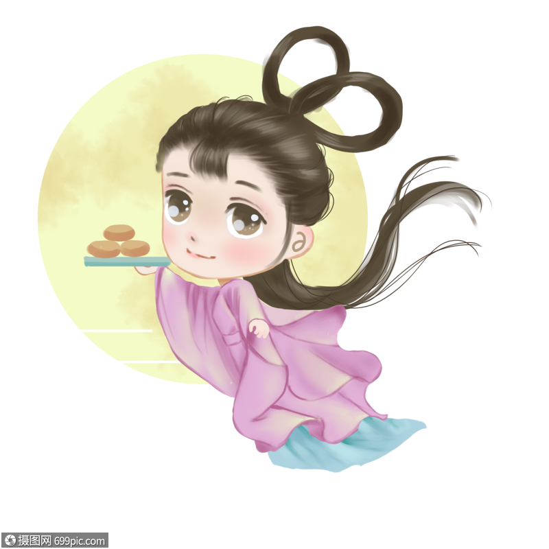 中秋节嫦娥奔月q版