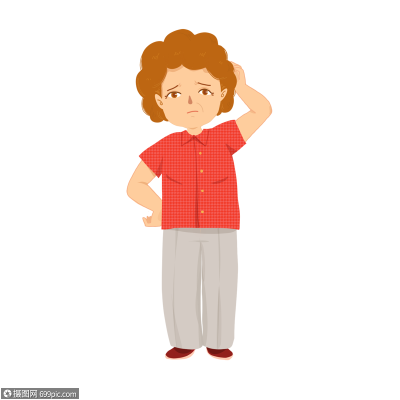 人物疑惑思考阿姨中老年人