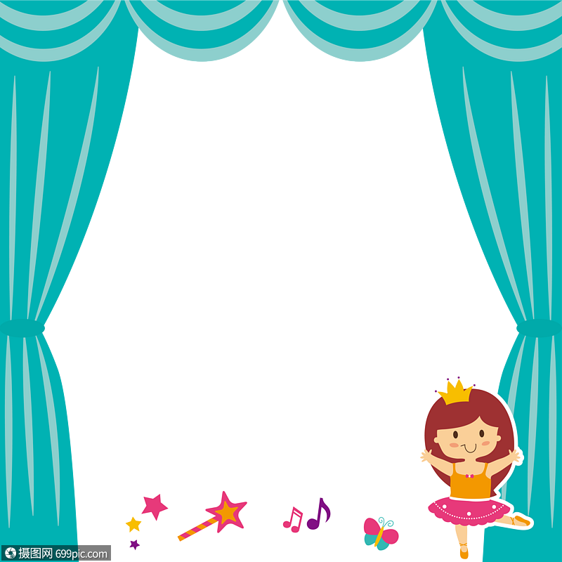 跳舞的小女孩边框图片