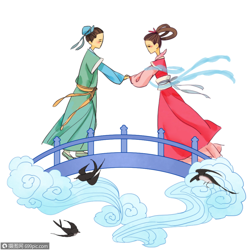 七夕牛郎织女鹊桥相会