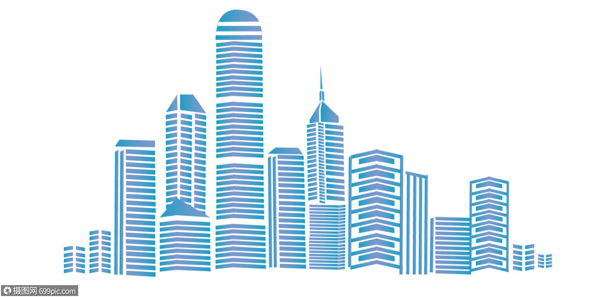 建筑群粒子城市渐变装饰