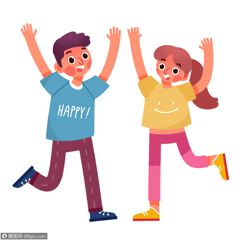 欢呼男女鼓励人物图片
