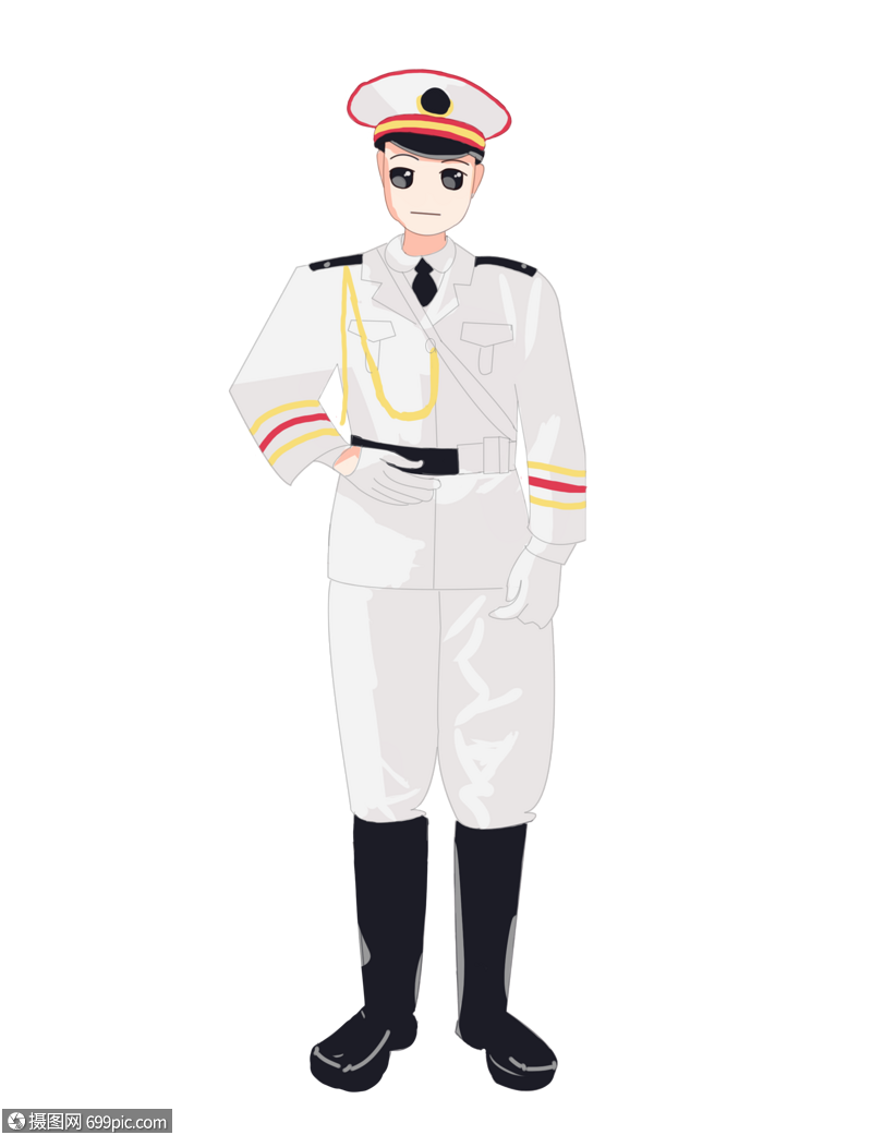 白色军装的军人制服兵哥哥
