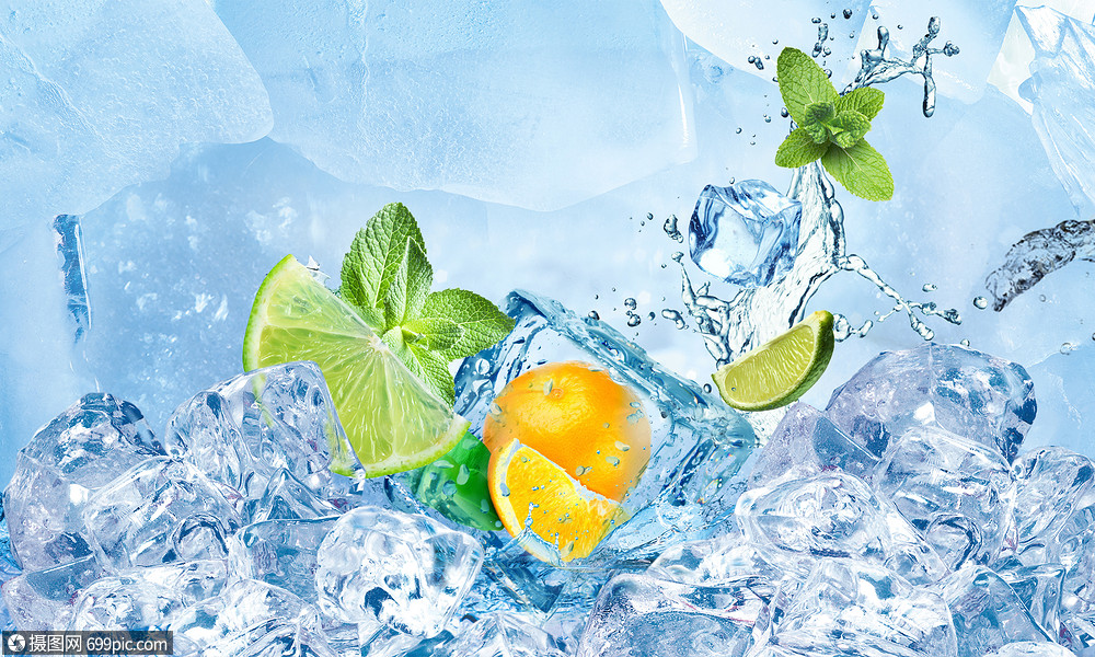 冰爽夏日冰块立夏图片