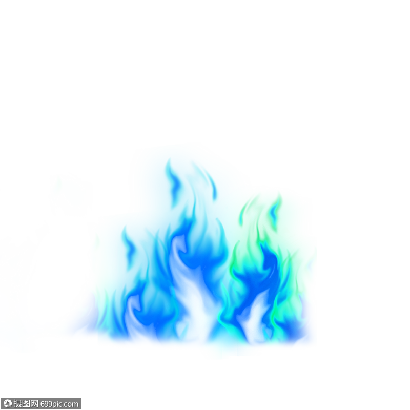 青色火焰燃烧光效渐变素材