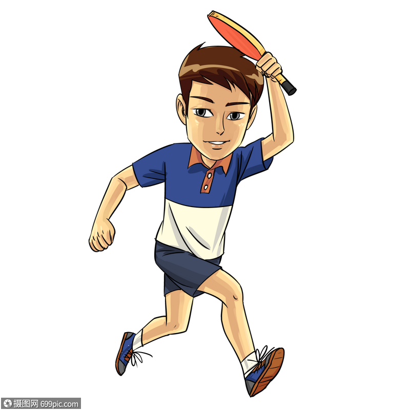 打乒乓球的男孩