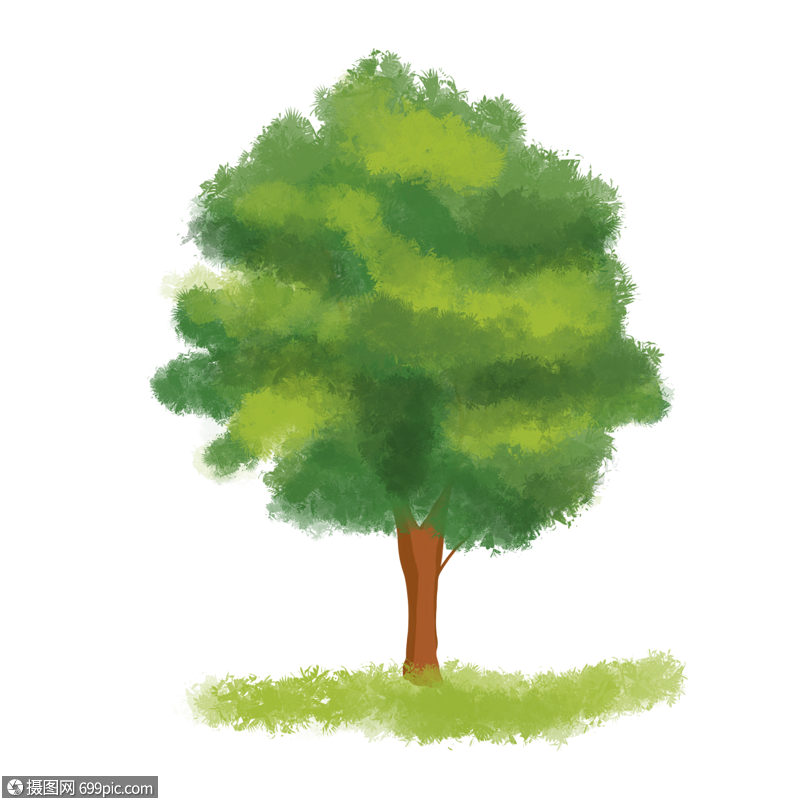 卡通参天大树