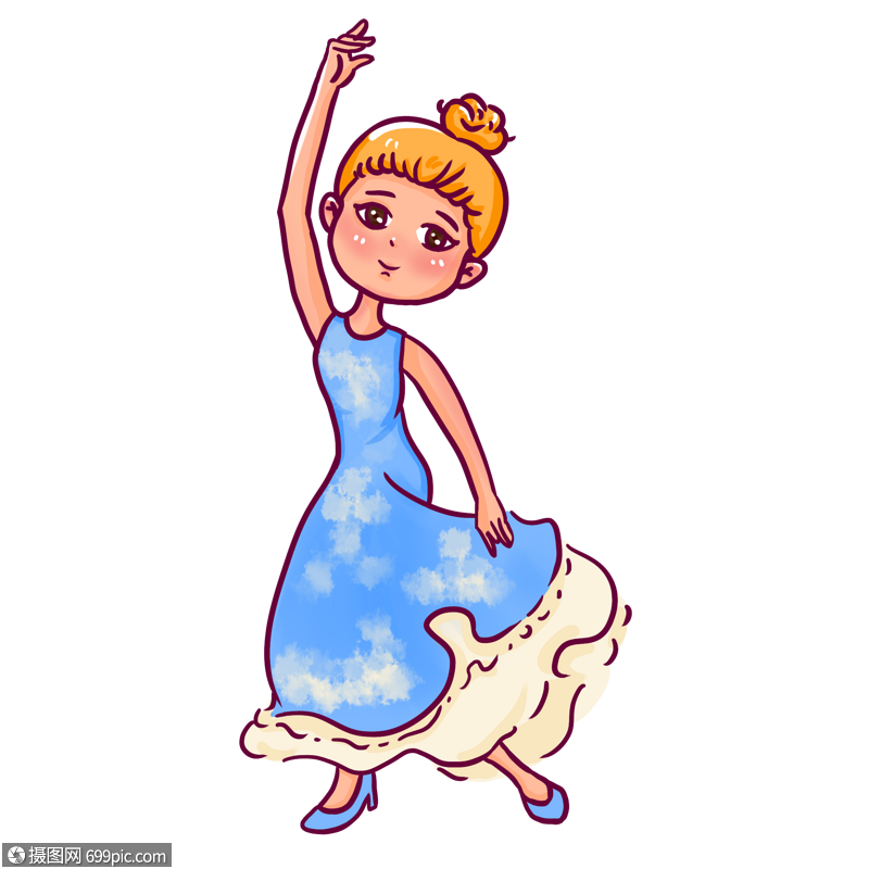 跳舞的小女孩暑期培训卡通人物