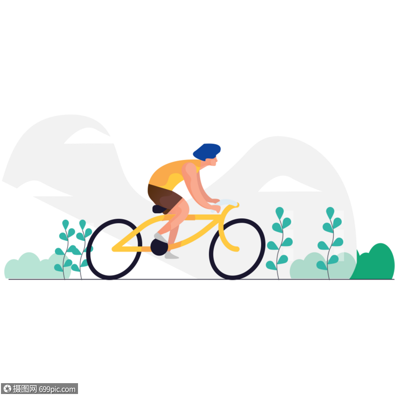 男人骑公路车图标免抠矢量插画素材