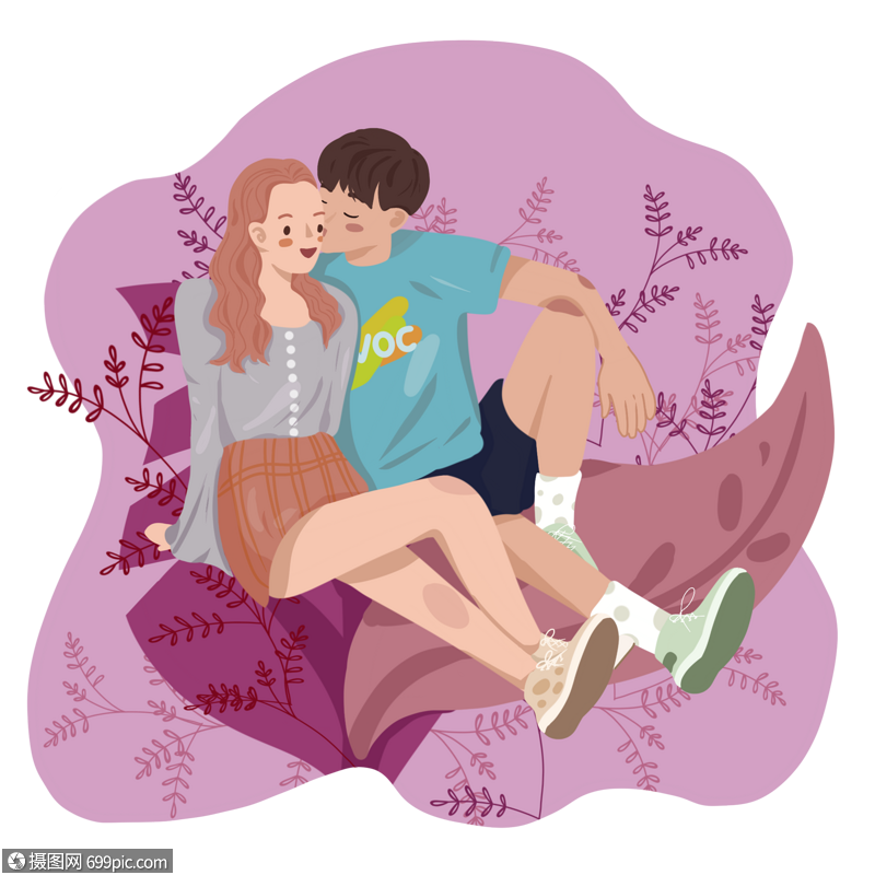 亲吻女生脸颊的男孩