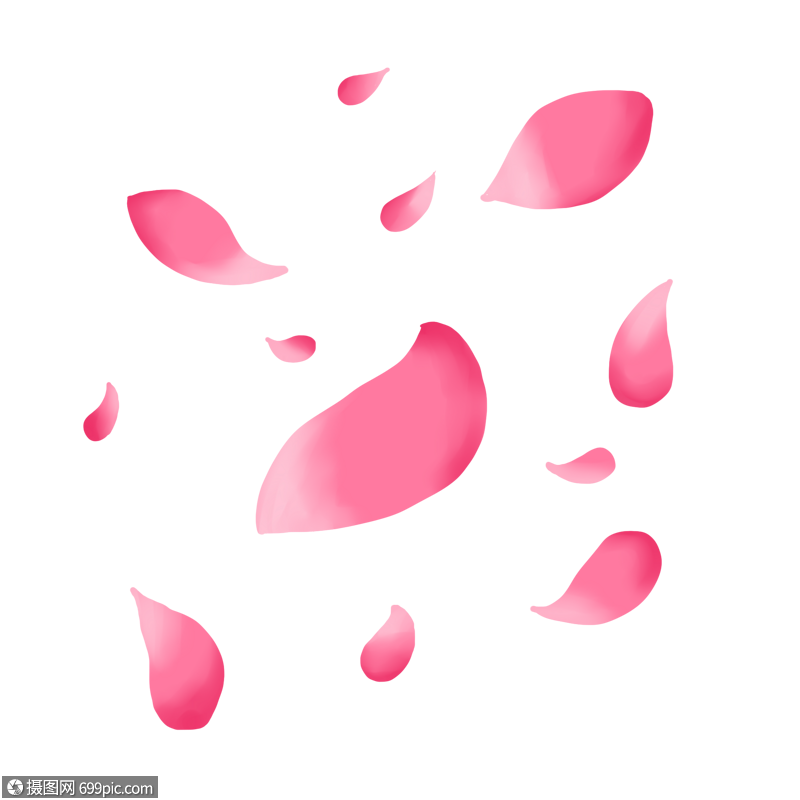 免抠元素 漂浮元素 粉色清新花瓣漂浮素材.psd