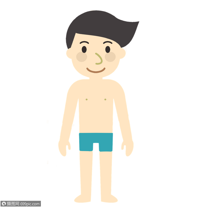 穿着泳裤的男生夏天清凉