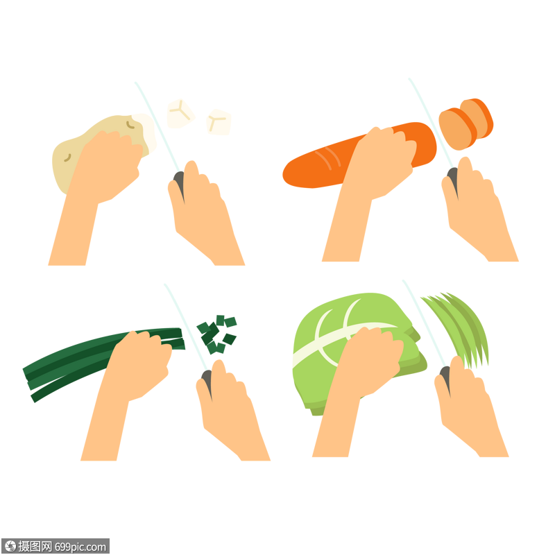 免抠元素 手绘/卡通元素 切菜.ai