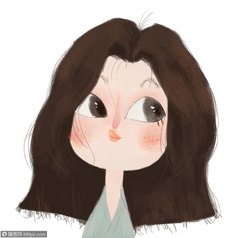 手绘儿插风格成熟知性女生头像