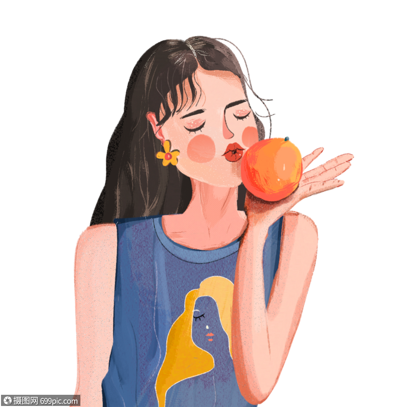 拿着橙子的女孩女生女孩图片