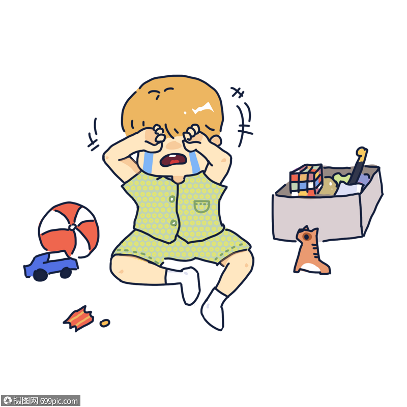 家庭哭泣孩子玩具