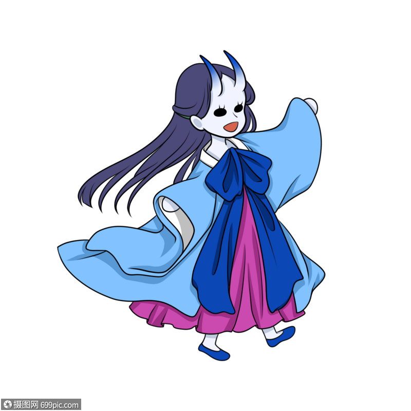 女鬼小女孩女妖怪长裙妖怪鬼节鬼门大开