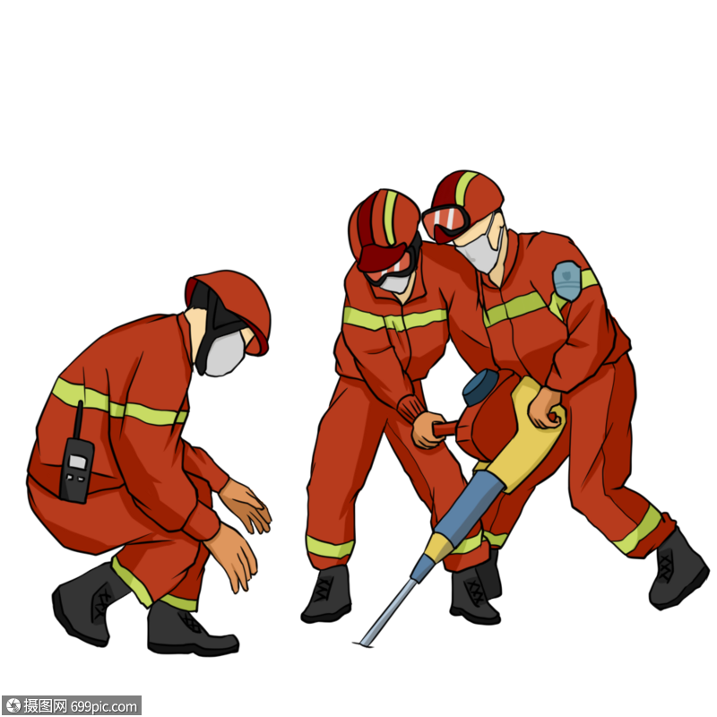 免抠元素 手绘/卡通元素 四川地震救援.psd