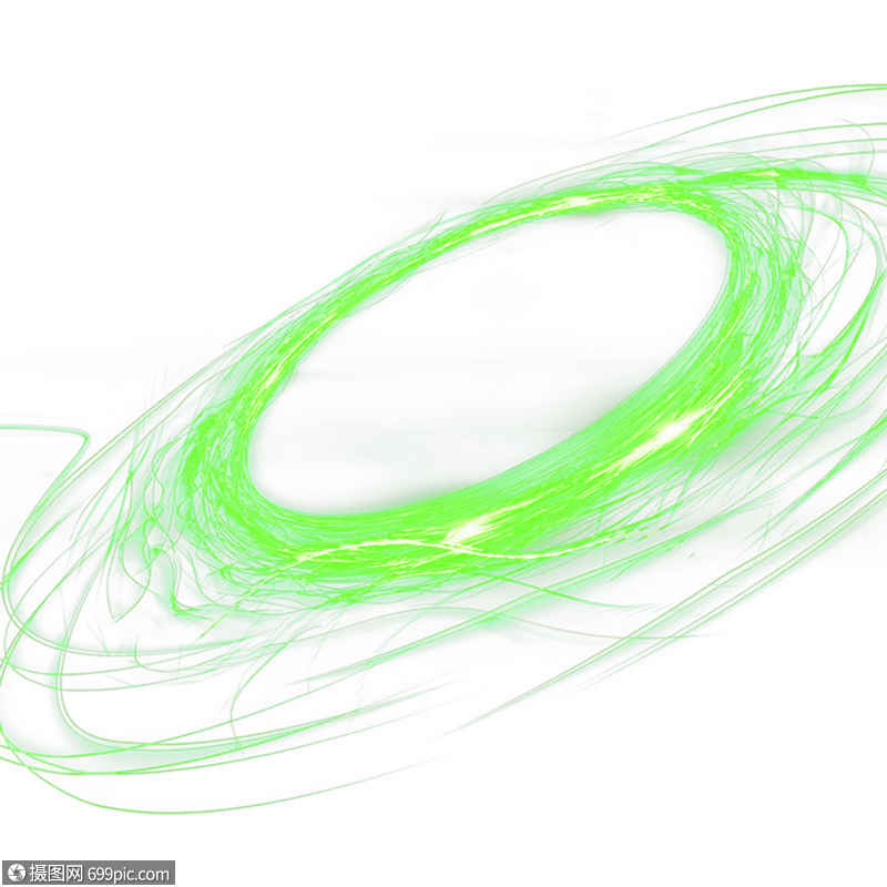 绿色曲线光圈效果元素