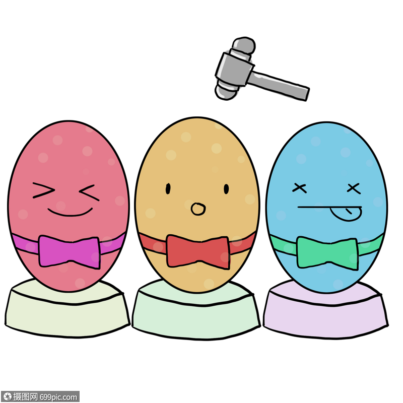 砸金蛋喜庆的金蛋喜庆节日卡通