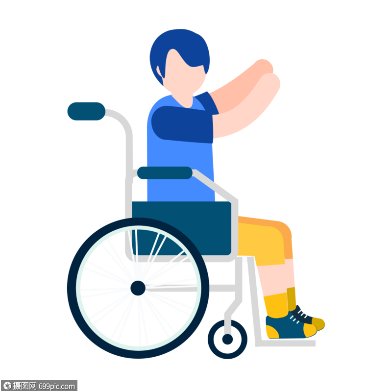 男人坐在轮椅上