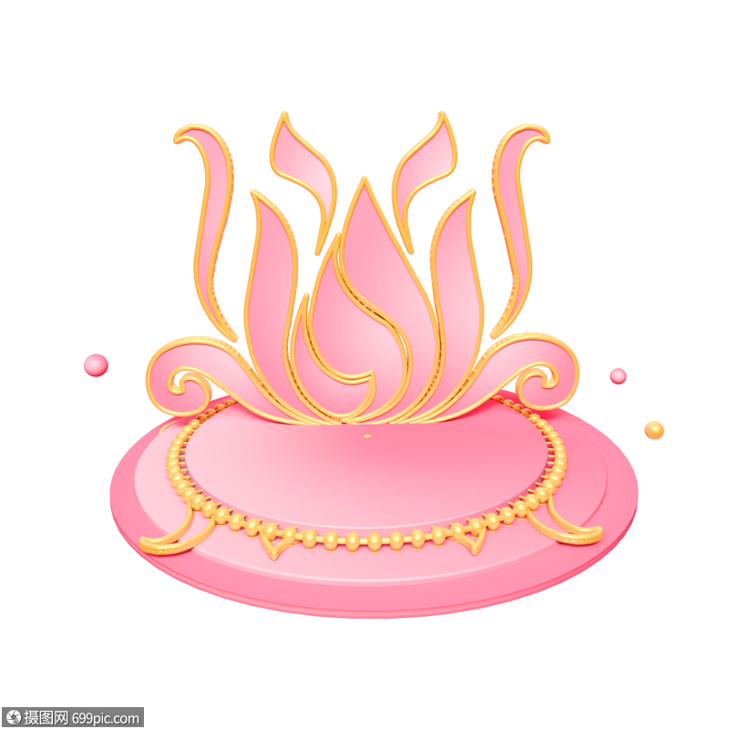 创意立体金边花朵舞台