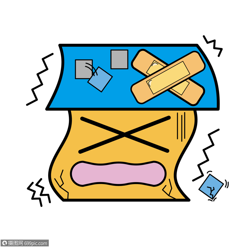 免抠元素 手绘/卡通元素 地震破坏.ai