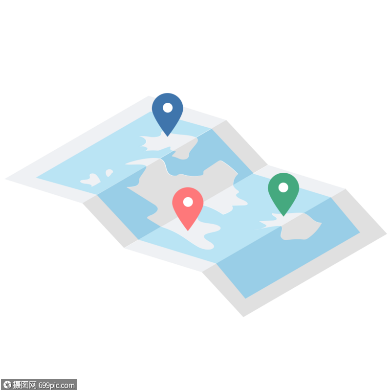 纸质地图图标免抠矢量插画素材地点坐标
