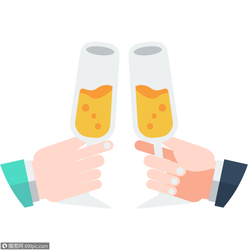 干杯喝酒图标免抠矢量插画素材