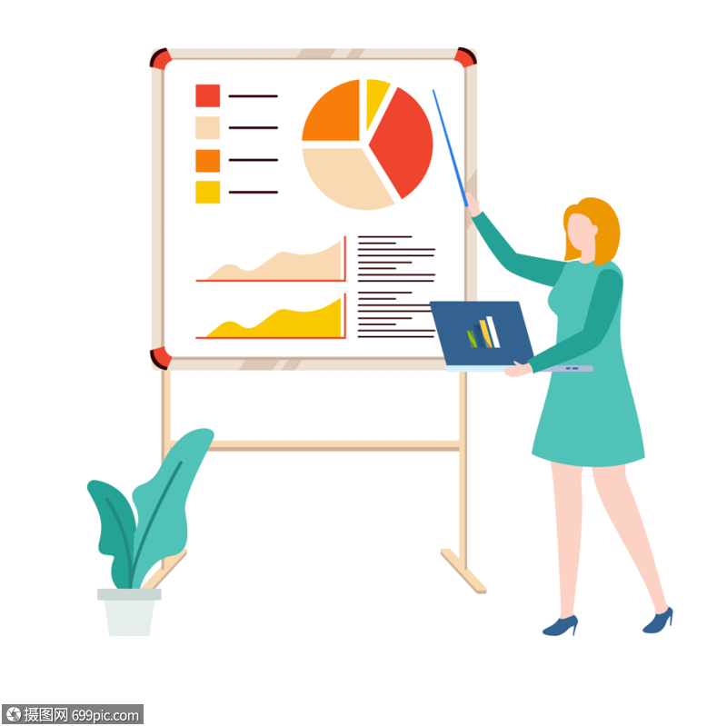 免抠元素 手绘/卡通元素 数据统计数据分析图标免抠矢量插画素材.svg