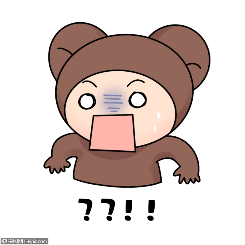 熊熊惊吓表情可爱卡通