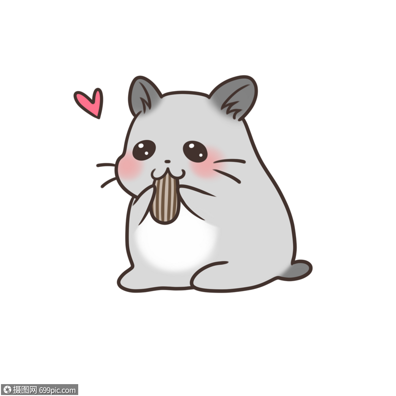 吃瓜子的仓鼠开心抛爱心可爱萌宠物