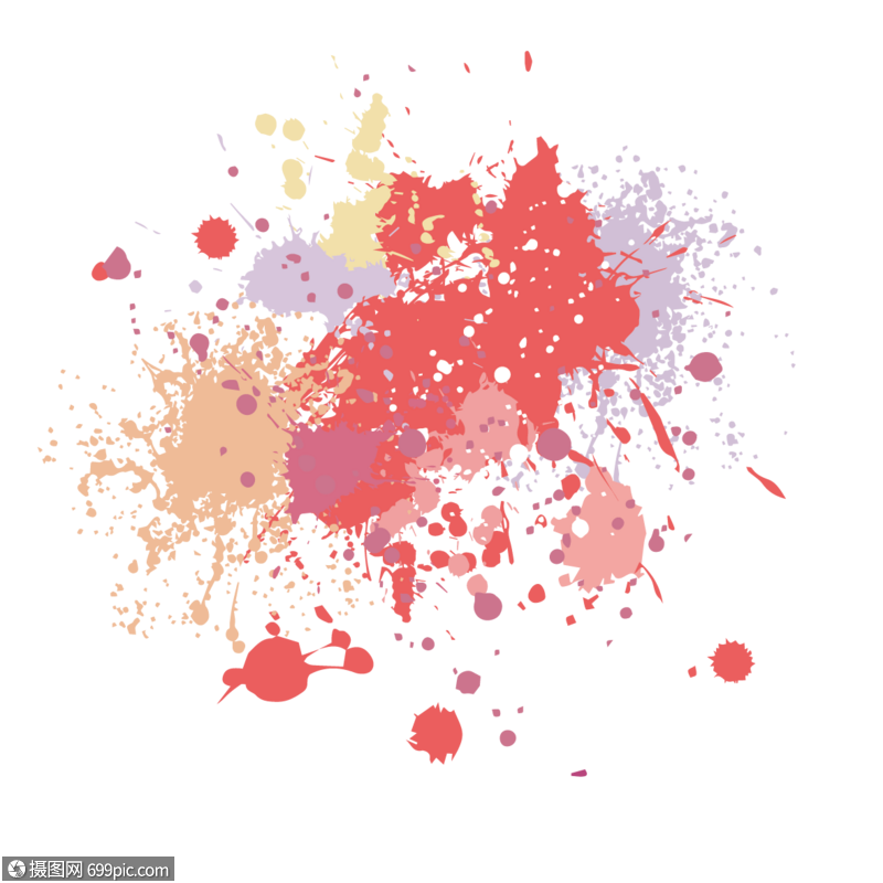彩色喷溅墨点矢量图片