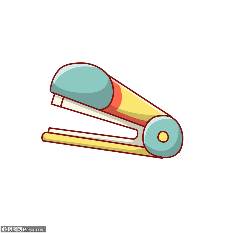 开学季订书器卡通手绘