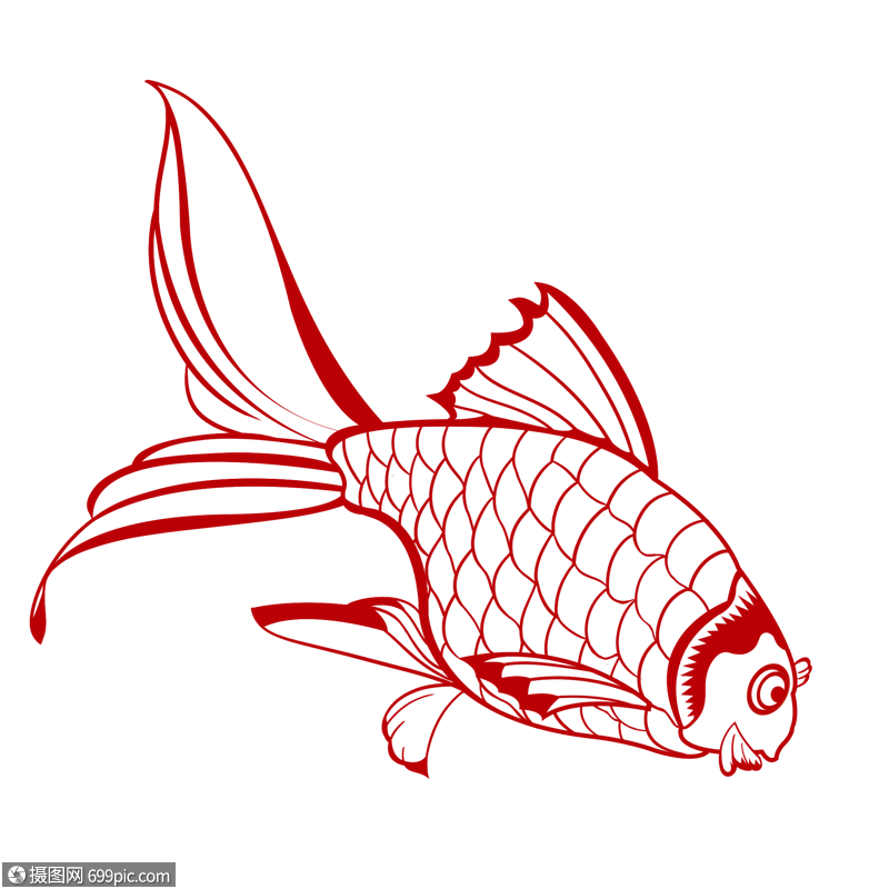 鱼类剪纸动物剪纸海洋生物