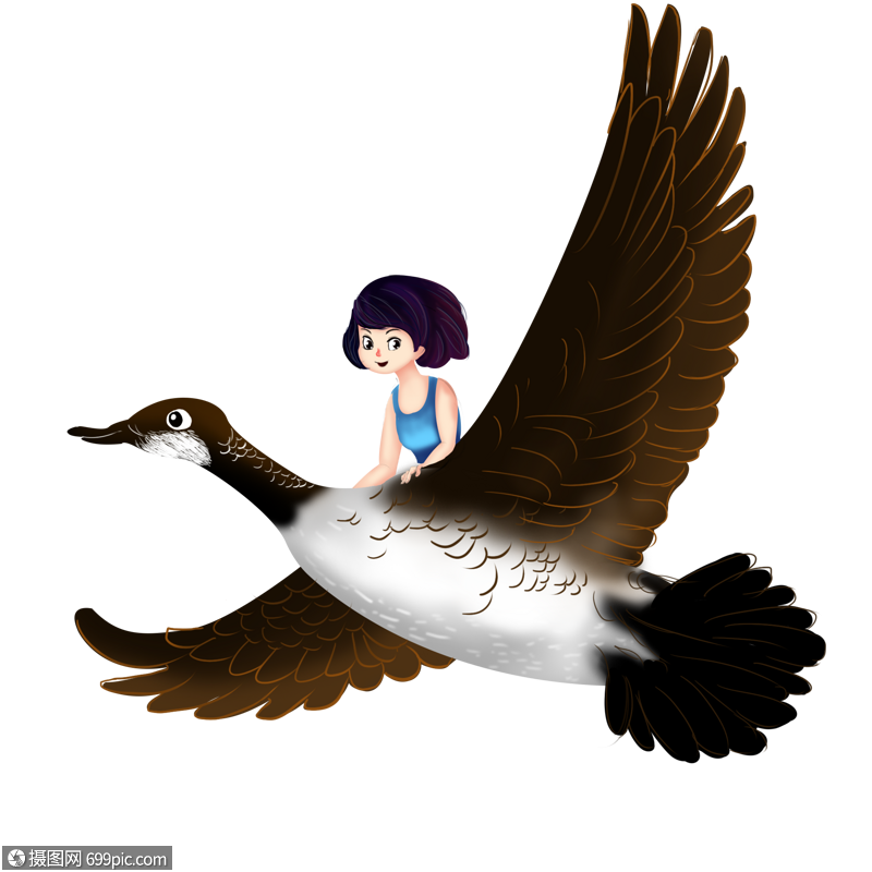 免抠元素 手绘/卡通元素 大雁 大雁.png,psd