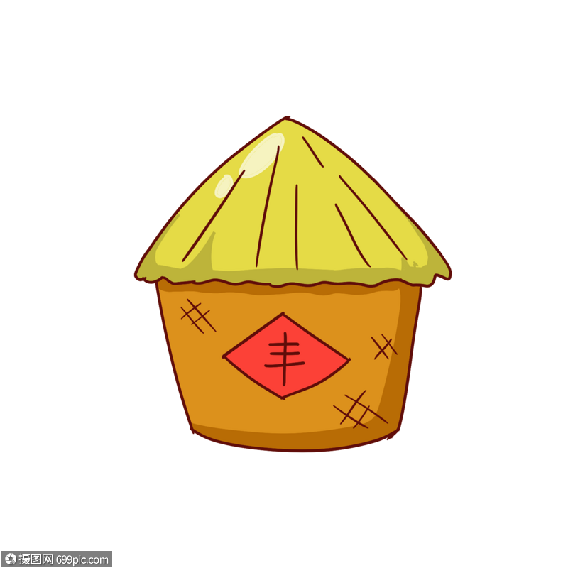 秋天粮食储备粮仓卡通手绘