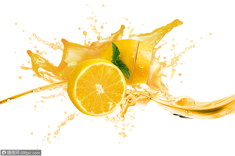 柠檬喷溅水果夏天图片